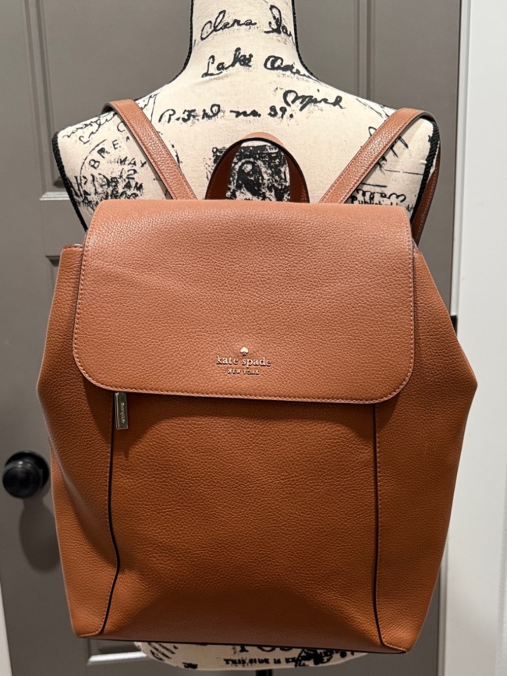 kate spade Leather Backpack in Cognac Brown